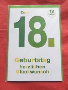 Volljahrigkeit Schone Gluckwunschkarte Zum 18 Geburtstag Neu Ebay