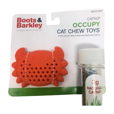 TARGET Occupy Cat Chew Toy 3 Grams Of Natural Catnip & Crab Toy Holder Boots & Barkley