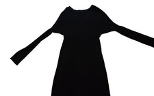 Women's Little Black Ribbed Sweater Dress SZ XS Party Cocktail Evening Workwear