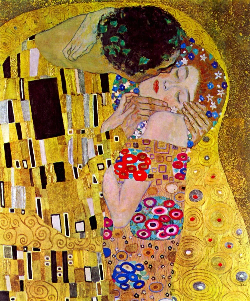 The Kiss by Gustav Klimt Giclee Fine Art Print Reproduction on Canvas
