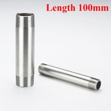 304 Stainless Steel Male Threaded Extension Pipe Fittings 1/8" to 4"- Long 100mm
