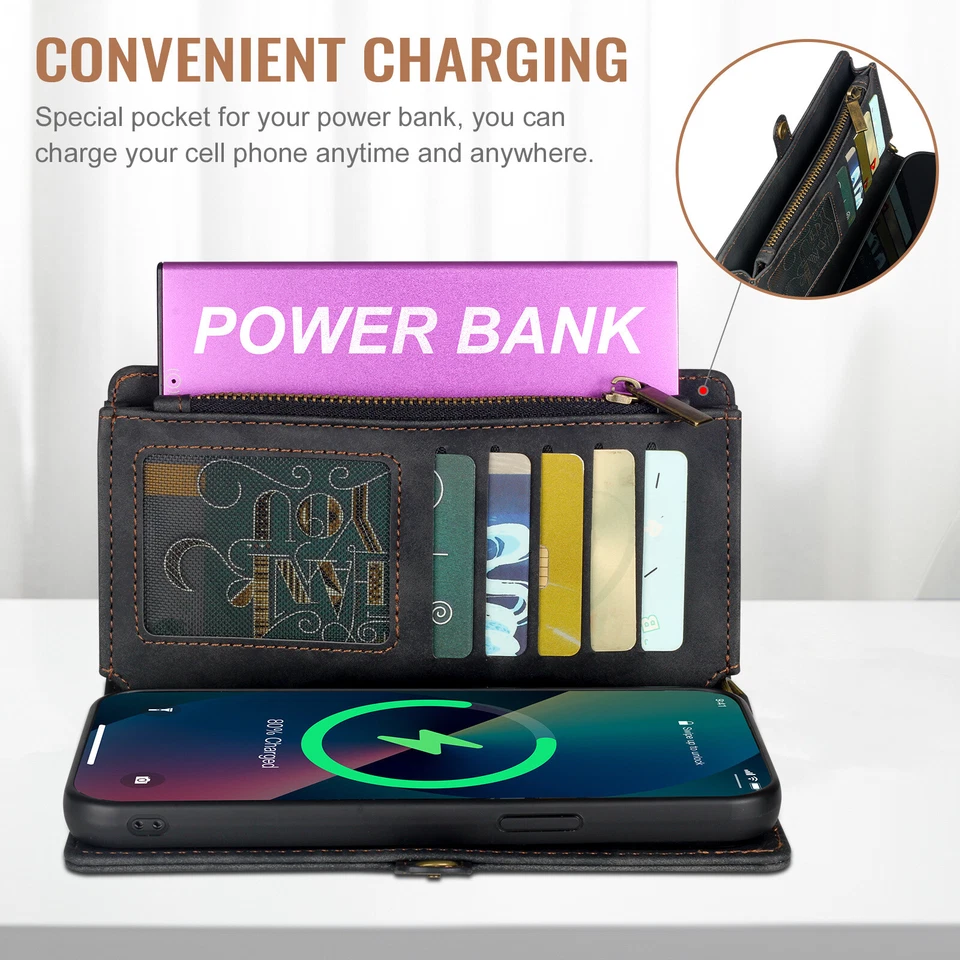 Wallet Leather Card Phone Case For iPhone16 15 14Pro Max Plus 13 11 12 8 7 XS XR - Image 4 of 4