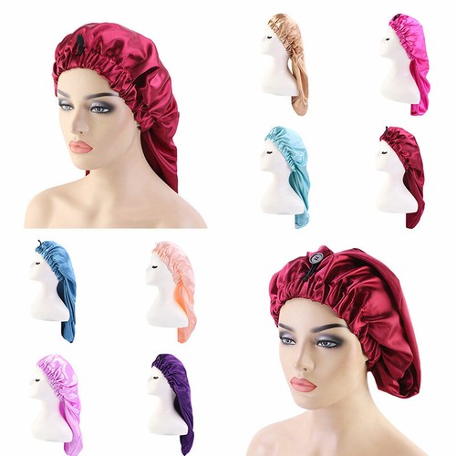 Satin Silk Bonnet Sleep Cap Long Hair 