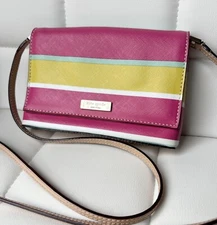 Kate Spade Sally Grant Street Grainy Vinyl Crossbody Handbag Flap Magnetic Color