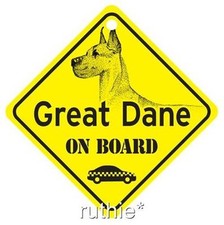 Great Dane On Board Dog Window Sign Made in USA 5 1/2 x 5 1/2