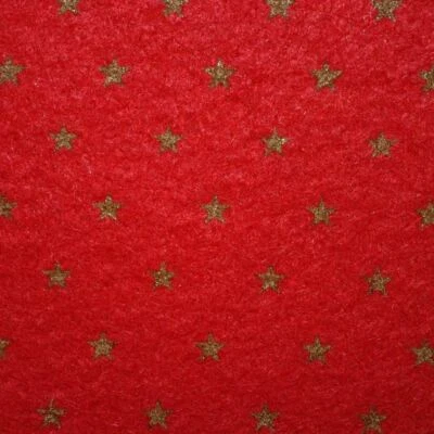 MELODY JANE Puppenhaus Rot Gold Stern Selbstklebend Teppich Miniatur Wand zu Wand Bodenbelag