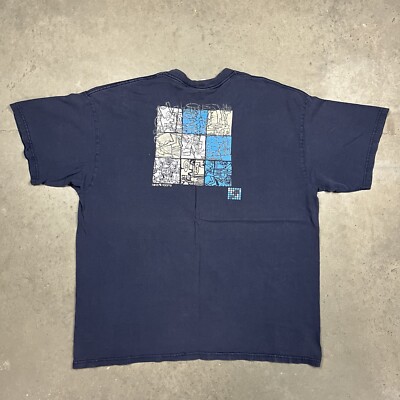 Vintage Y2K Nike Hoops Double Sided Graphic T Shirt Blue XL
