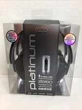 Sentry HS861 Platinum Stereo adjustable fit Headphone Mic Black i pad I phone