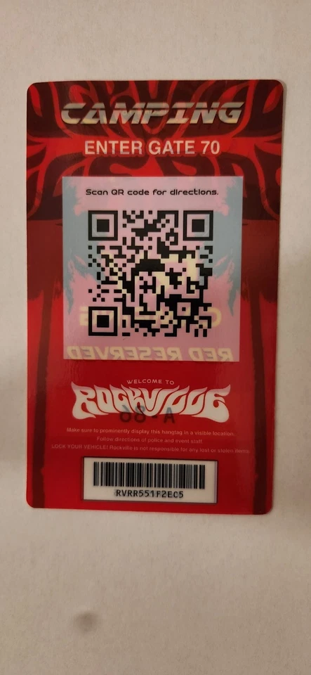 Casa rodante Welcome to Rockville 2025 roja camping (2 pases disponibles) Foto 2 de 2