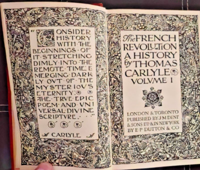 Thomas Carlyle   The French Revolution | Everyman s Library, Temple Press ca. 1