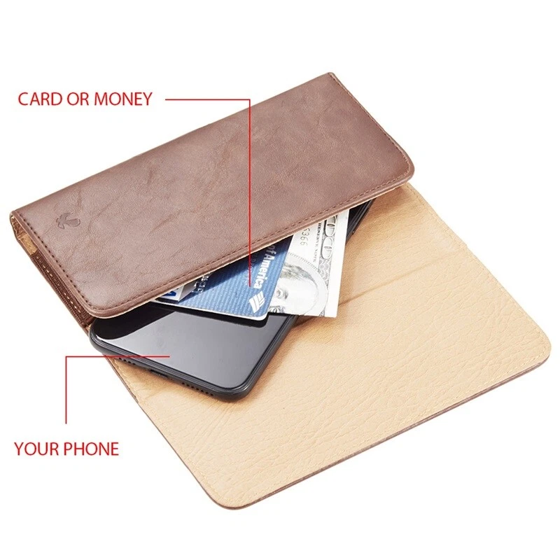 Funda para teléfono con clip para cinturón de cuero horizontal águila marrón LG G4 Foto 3 de 4