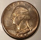 1958 Washington Quarter Mint Set Toned Gem Unc