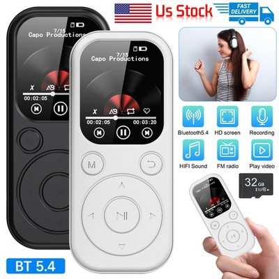 Bluetooth MP4 MP3 Player Support 128GB Lossless Music FM Radio Recorder Sport