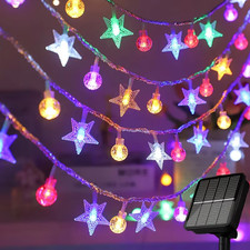 Outdoor Solar Star Crystal Globe String Lights Waterproof LED Fairy Lamp Decor