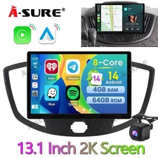 13.1" 2K Screen For Ford Transit Custom Android14 Car Stereo GPS BT Carplay +AHD
