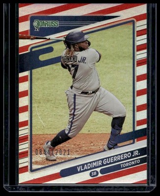 2021 Donruss Vladimir Guerrero Jr. Red and White Stripes  #/2021