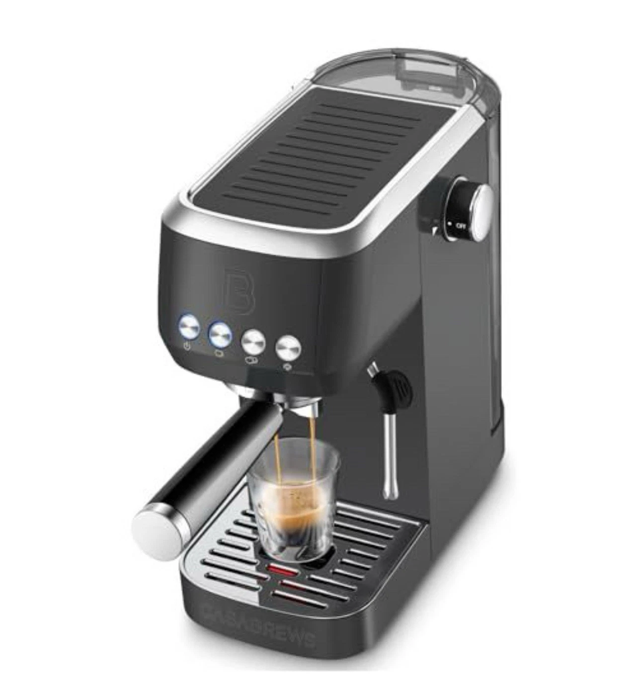 CASABREWS 3700 Essential Espresso Machine w/ Milk Frother - Black Stainless