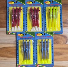 (Ct of 5) H&H TKO Shrimp 4" Long 1/2 oz 3 per pack Super Sharp Saltwater Hooks