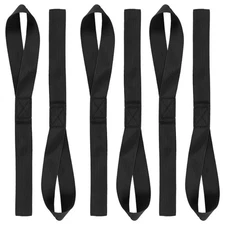 6Pcs Soft Loop Tie Down Straps 12"x1" 220lb Load Capacity Black