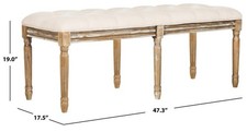 Safavieh ROCHA TUFTED TRADITIONAL BENCH, Reduced Price 2172786718 FOX6231A