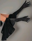 Brand NEW Long BLACK Flapper Gloves w/Sleeve Fancy Halloween  Costume Accessory