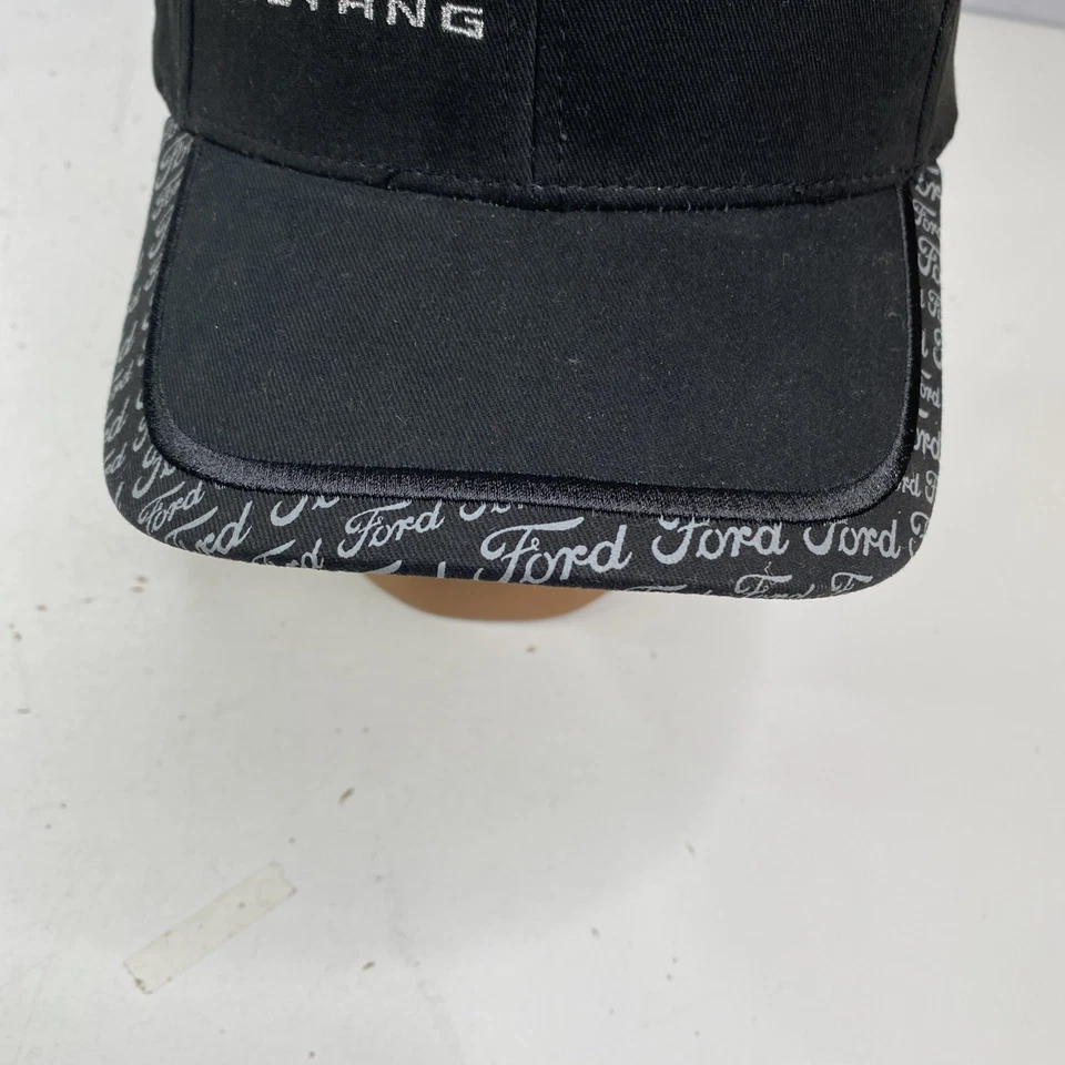 NUEVO Ford Mustang Pony Negro Bordado Logo Gorra Oficial Ajustable Adulto Foto 4 de 4