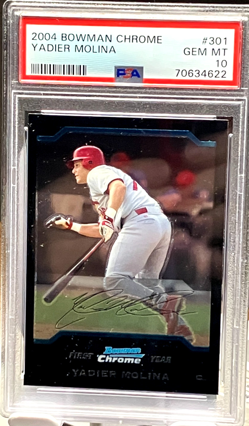 2004 Bowman Chrome YADIER MOLINA Rookie Card 301 Cardinals SP RC Gem Mint PSA 10