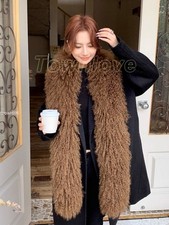 100 Real Mongolian Lamb Fur Length Scarf Cape Real Sheep Fur Collar Shawl