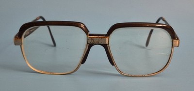 Vintage Rare Safilo Mercury C 616 Italy Acetate Brow and Nose Bridge Gold Frame