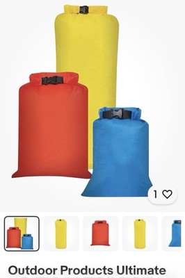 Outdoor Products Ultimate Dry Sack 3-Pack (Pack of 3), Assorted   NEVER USED