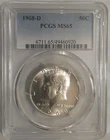 1968 D Silver Kennedy Half Dollar PCGS MS65