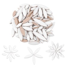 Artspac White Petal Ceramic Mosaic Tiles for Crafts, 200g Flower Tiles Mosaic...