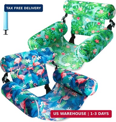 FindUWill Inflatable Pool Floats Adult, 2 Pack Pool Float Chair Heavy | Duty Flo