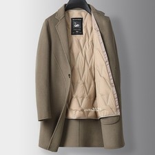 Winter Men's Mid-length Double-sided Pure Wool Cashmere Coat Business Warm Down