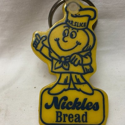 Vintage Nickles Bread Key Chain Mr. Slice