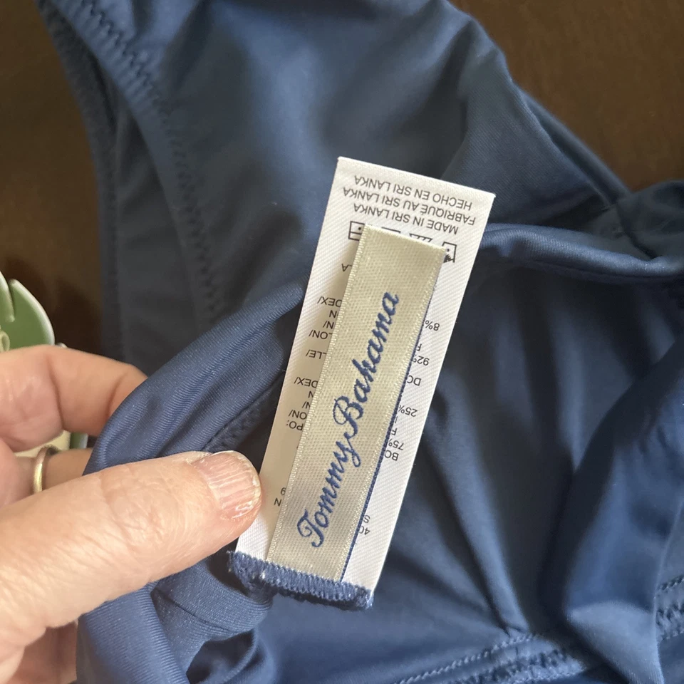 Relaxed Tommy Bahama V Neck Palm Modern bikini top M Navy Midnight Sea NWT - Image 3 of 4