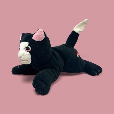 VINTAGE Tonka 1985 Pound Puppies PURRIES Large Black & White Kitty CAT Plush 13''