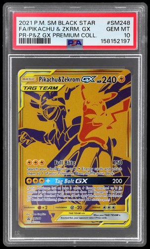 2021 Pokemon Sun And Moon Black Star Promo Premium Pikachu/Zekrom GX PSA 10 Sm