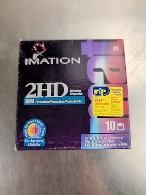 Imation 2HD 3.5'' 1.44 MB IBM Formatted Diskettes 10-Pack Brand New