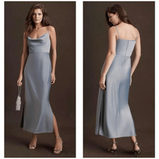 Anthro BHLDN Cali Satin Charmeuse Midi Dress Size 0