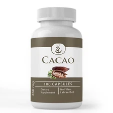 Pure Original Ingredients Cacao, (100 Capsules) Always Pure, No Additives