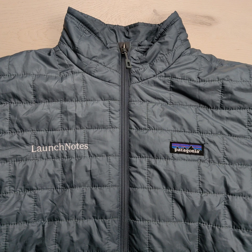 Chaqueta Patagonia Nano Puff Para Hombre S Aislada Azul Gris Cremallera Completa Acolchada Embalable Foto 2 de 4