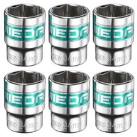 6Stk 1/2-Zoll-Antrieb,6-Punkt-SteckschlüSsel,24Mm,Cr-V,Metrisch,Flach,SilbergrüN