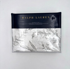 Ralph Lauren Genevieve Queen Duvet Cover Cotton Floral Grey ;NIP