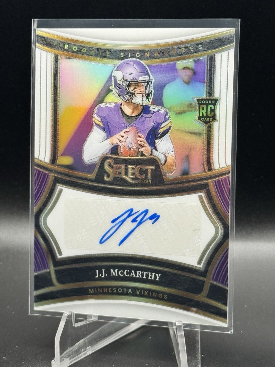 JJ MCCARTHY 2024 SELECT ROOKIE SIGNATURE WHITE PRIZM RC AUTO /35