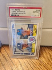 1984 Topps #666 Tigers Batting & Pitching Leaders PSA 10