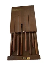 Forgecraft Knife & Fork Set Fleetwood Teak Handles 8Pc Set Vintage Kitchen Decor