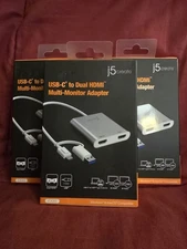 (3) J5create USB-C to Dual HDMI Multi-Monitor Adapter