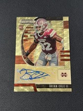 2020 Prizm Draft Picks #254 Brian Cole II Auto Gold Vinyl /5 Mississippi State