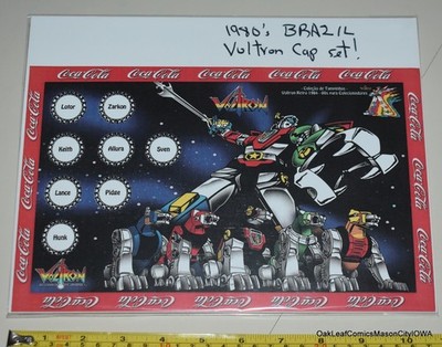 Voltron Retro 90s Bottle Cap Set Of 8 Brazil Coca Cola OSS